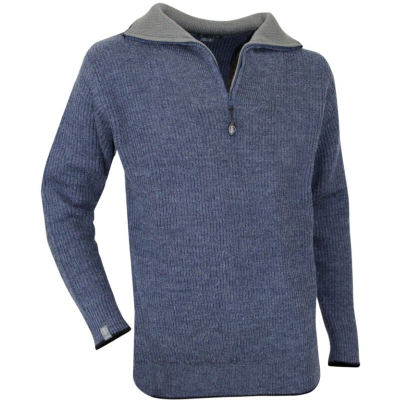 Pull col camionneur bleu foncé - Couleur Bleu foncé - Taille Vêtement m