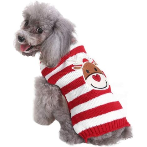 Pull De Noël Chien Pull Douce Taille Tricoté Chiot Vêtements Hiver Chiot D'Élan Bande Costume De Compagnie Robe Chaude Gilet Chien - Taille Xxl