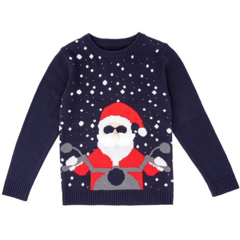 Pull de noël homme père noël moto rock 2 assortiments - Feeric lights & christmas