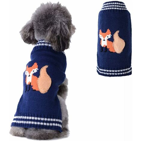 Pull de Noël pour chien à motif de dessin animé (Renard (M)-Fei Yu