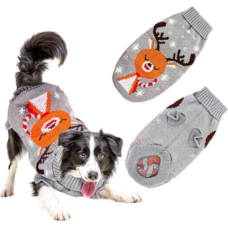 Pull de Noël pour chiens, costume d'hiver tricoté pour chiens style renne