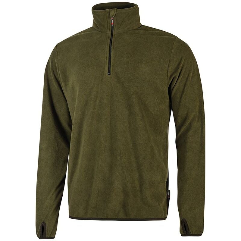 Sweat de travail polaire col zippé artic - Vert foncé 3XL
