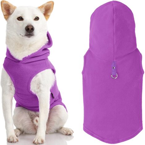 Pull d'hiver à capuche pour petit chien (XS, violet)