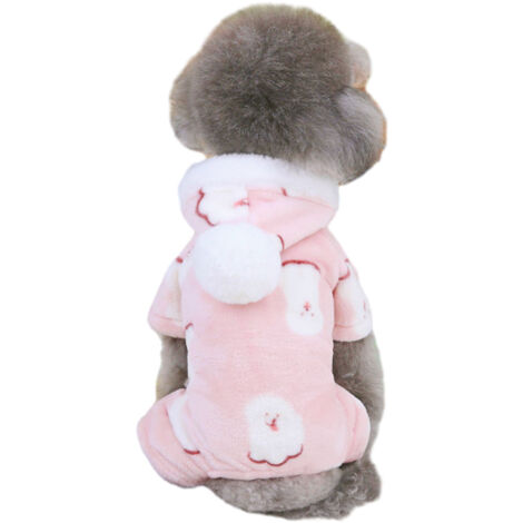 Pull d'hiver chaud en flanelle pour chien et chiot, vêtement pour animal de compagnie, tenue mignonne pour chat (rose)