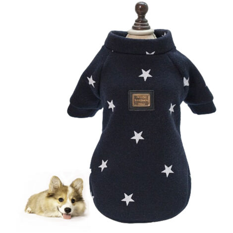 Pull doux et épais pour chien, vêtement d'hiver chaud pour chiot (bleu marine)