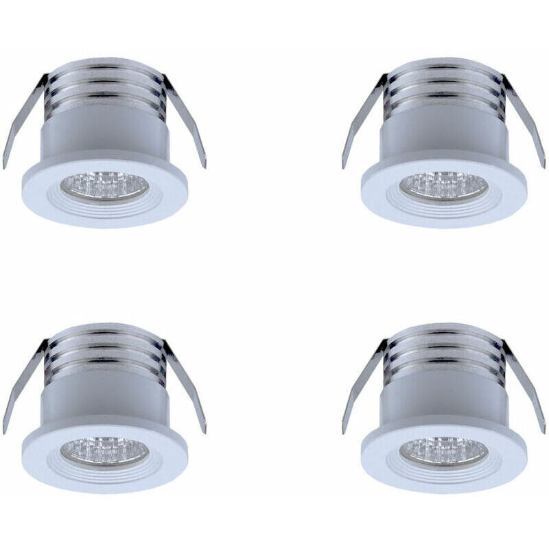 Lot de 4 mini spots LED encastrables, 3 W, blanc chaud Blanc