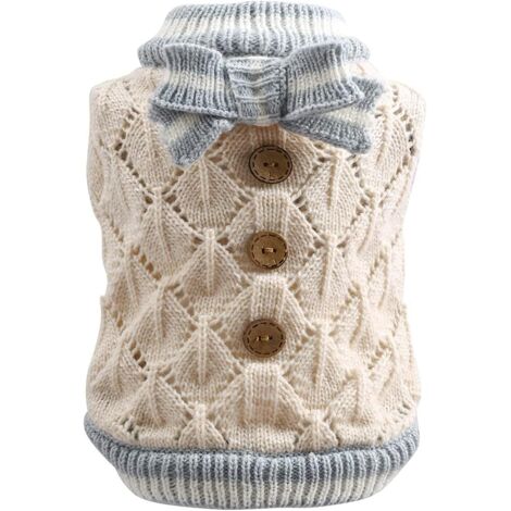 Pull en tricot pour animaux de compagnie (rayure bleue S)