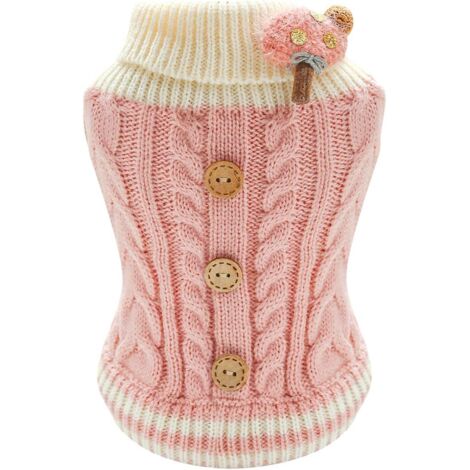 Pull en tricot pour animaux de compagnie (rose twist M)