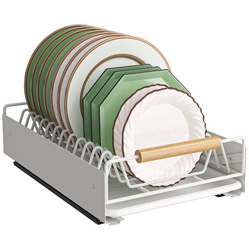 Pull Out Cabinet Organizer, vaisselle Drain Rack, pour la cuisine, garde-manger, étagères, salle de bains, armoire à la maison - blanc