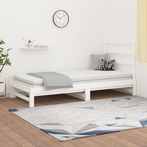 Pull-out Day Bed without Mattress White 2x(90x190) cm vidaXL