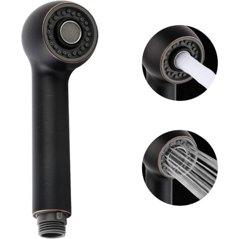 Pull-out Faucet Spray Head, 2-Function Kitchen Sink Spray Head Replacement, G1/2 Inch Connector, Non-Universal, Black