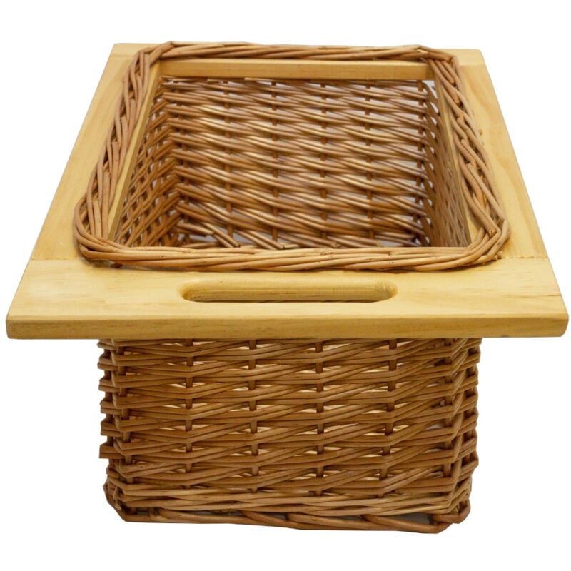 Pull out Wicker Basket Drawer 400mm Kitchen Storage Solution