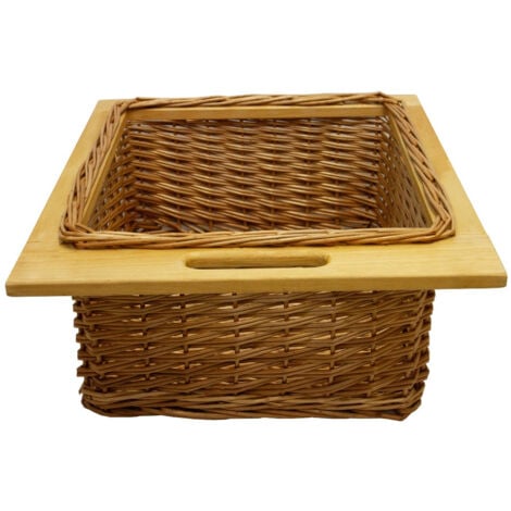 Pull Out Wicker Kitchen Baskets 500mm