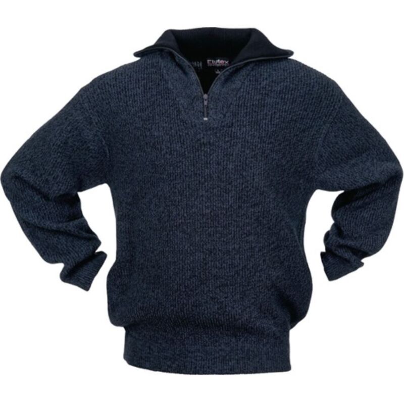 Pullover taille l noir/bleu moucheté 100 % polyacrylique