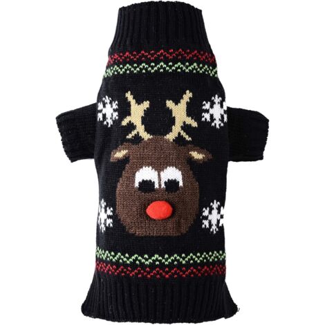 Pull pour animaux de compagnie Red Nose Fawn (Noir XXS)