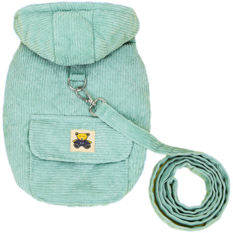 Pull pour petit chien, sweat à capuche en polaire pour chat, pull chaud et mignon pour chiot, printemps-hiver (vert)