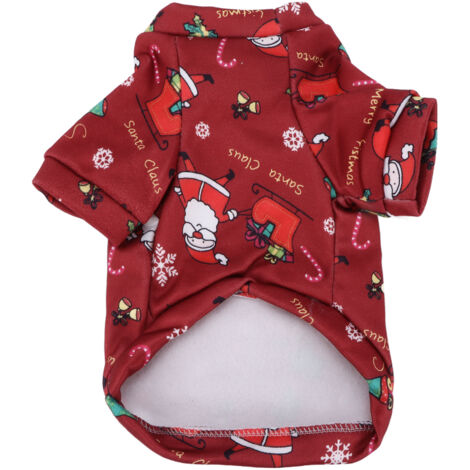 Pull rouge pour animaux de compagnie, joli dessin animé, impression de chien chaud, vêtements de noël pour petits costumes.
