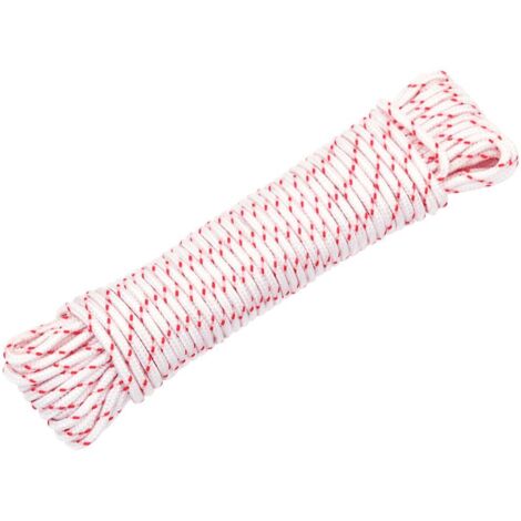 Pull Starter Cord White and Red Ø3 mm 10 m Nylon vidaXL