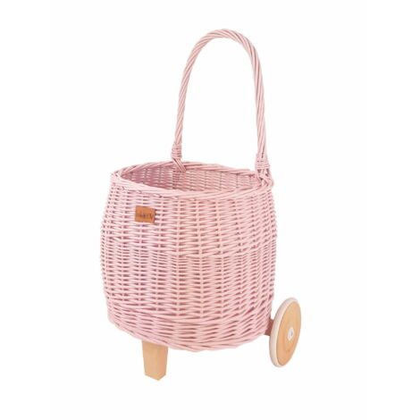 Pully rosa Spielzeugkorb auf Rädern