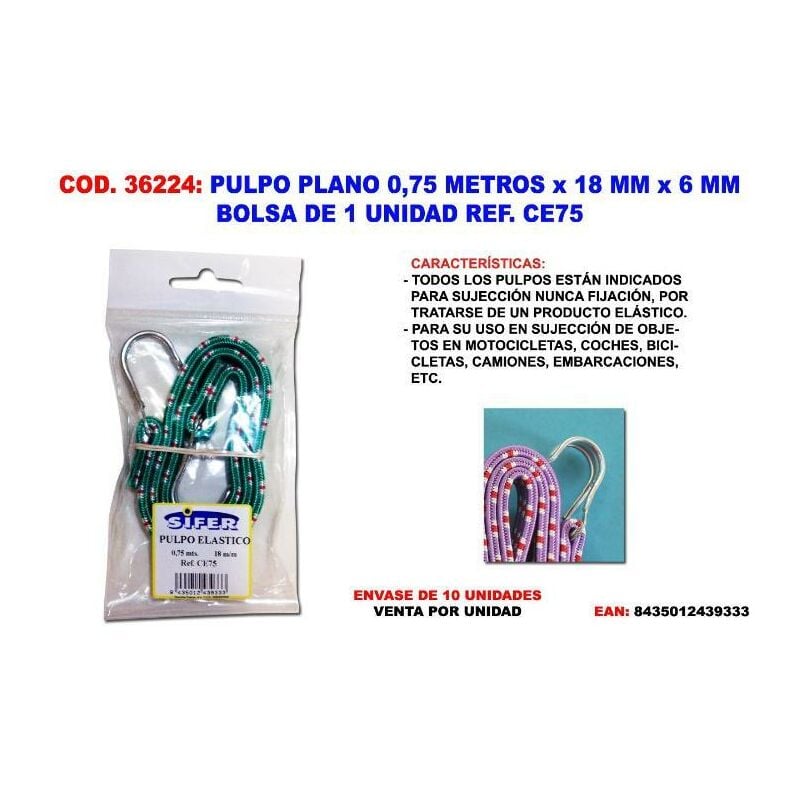 

pulpo plano 0.75 metros x 18 mm x 6 mm ce75 - Mibricotienda