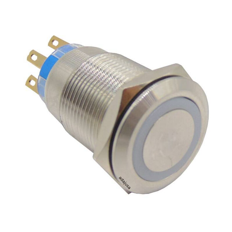 

Pulsador antivandalico Ø19mm 2NA/NC Aro luminoso blanco 230V