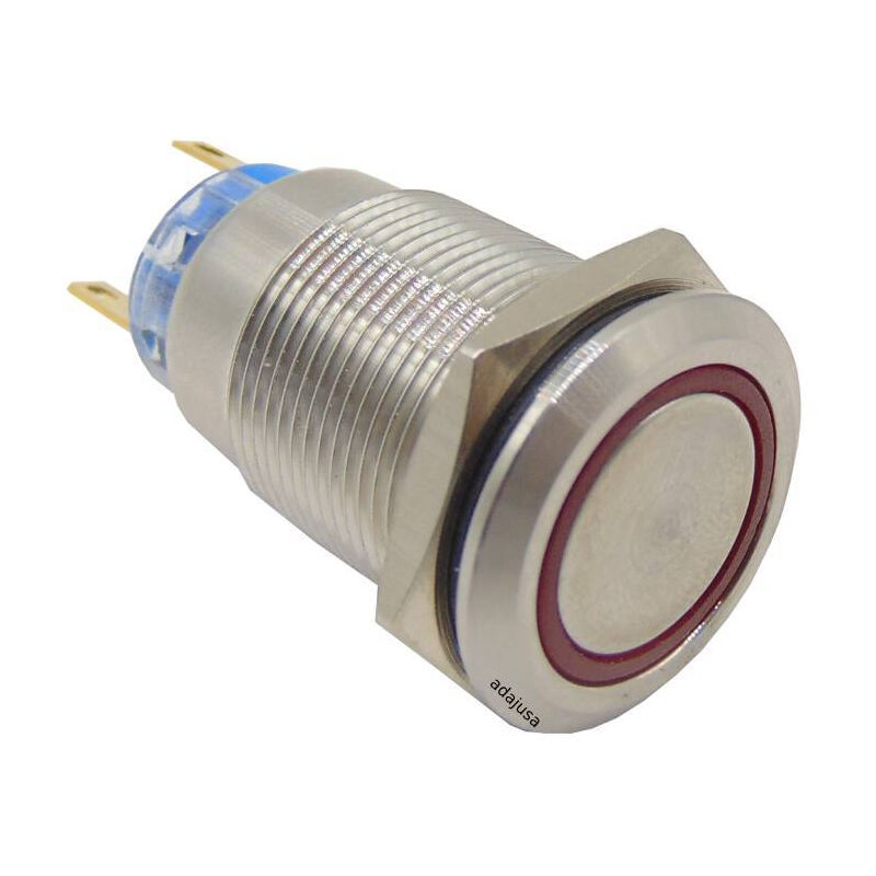 

Pulsador antivandalico Ø19mm 2NA/NC Aro luminoso rojo 230V