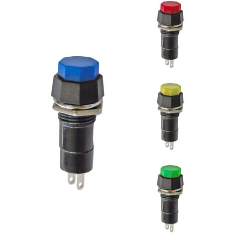 Pulsador Base Hexagonal 1A 250V Colores Surtidos