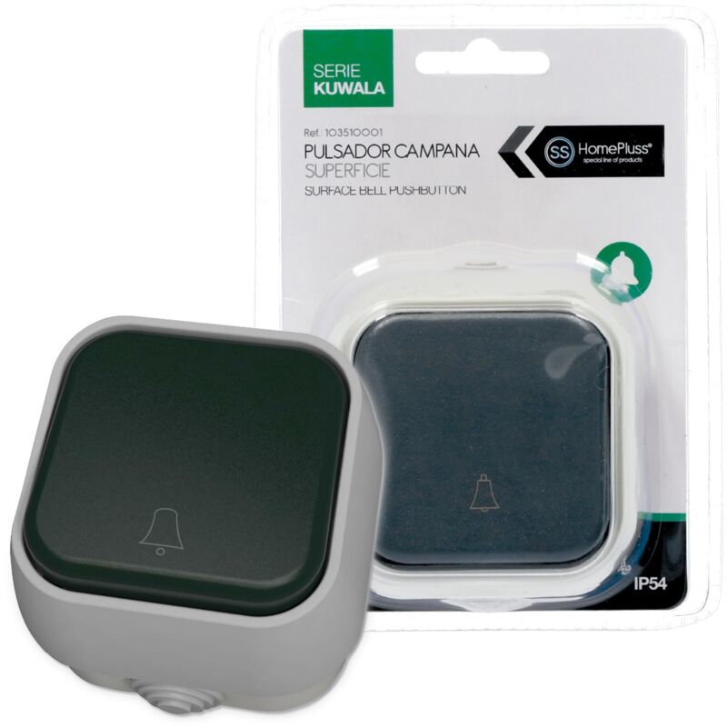 

Pulsador campana de superfice IP54 Negro - 6u caja exp