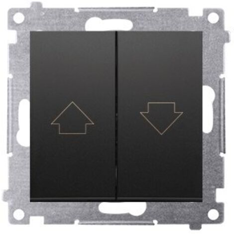 Pulsador de persiana (módulo) 10AX, 250V, conectores rápidos, negro mate Simon54