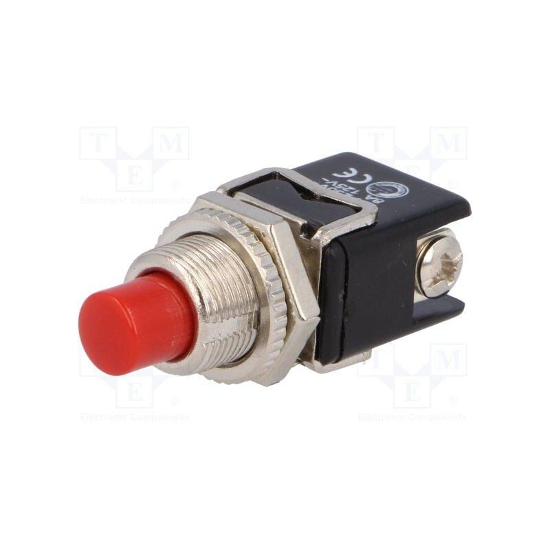 

Pulsador De Presion 1 Cto. OFF-(ON) 4A/250Vac Boton Rojo Con Tuerca