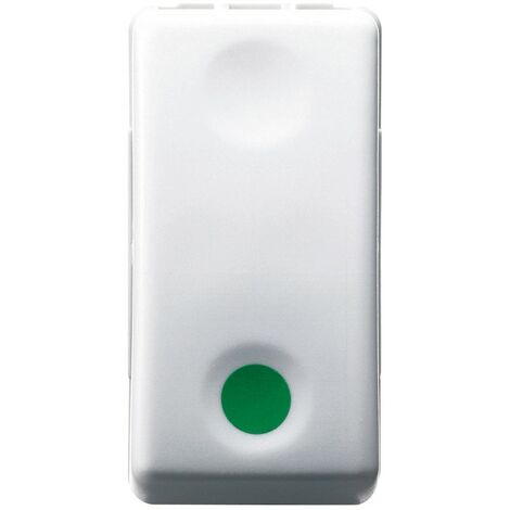 Pulsador de sistema Gewiss 1P NA - 10 A - Aus NC símbolo verde GW20522