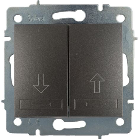 Pulsador doble persiana empotrar sin marco 10a 250 v grafito
