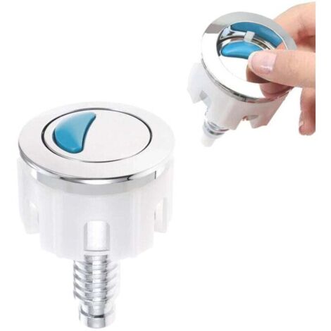 Pulsador doble redondo cromado ABS para descarga de inodoro - Accesorio de repuesto para inodoro, baño o ducha -