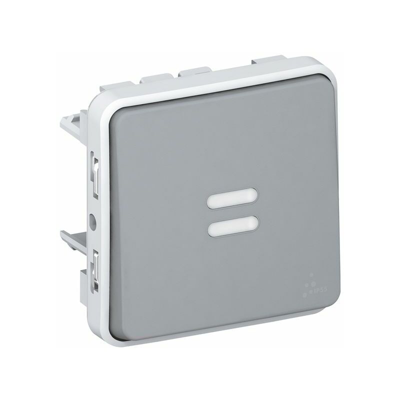 

Pulsador luminoso componible gris Legrand Plexo 069542