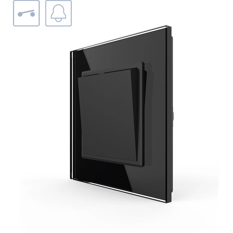 Bouton poussoir, cadre noir