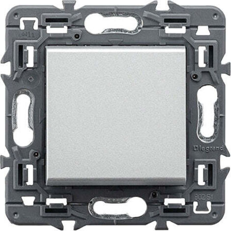 Pulsador neutro VALENA NEXT 1P 6A aluminio LEGRAND 741350