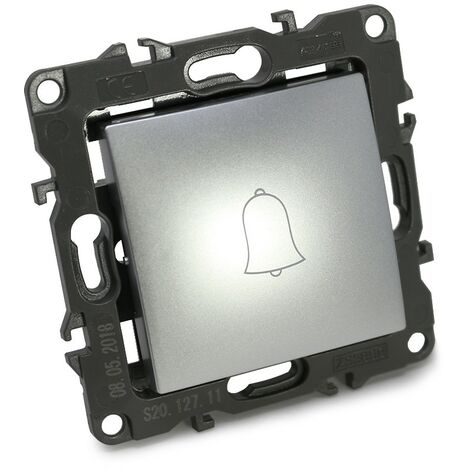 Pulsador simbolo campana serie Atmoss Dynamic S20 color aluminio