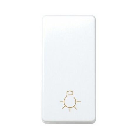 Pulsador simbolo luz estrecho Simon 27 Play Blanco