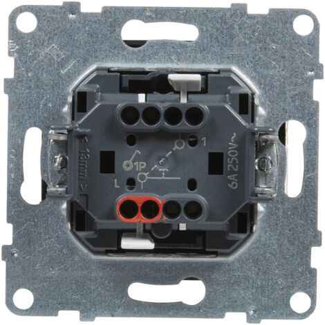 Pulsador simple - 6 A - 250 V - terminales automáticos, BLACK SUNO