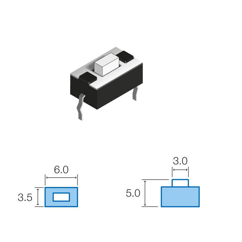 

Pulsador Tacto 2pin Cto. Impreso Medidas 3,5x6mm Boton 5mm