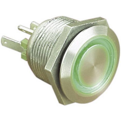 Pulsante antivandalo 24 V/DC 0.05 A 1x Off / (On) Bulgin MPI002/28/GN IP66 Momentaneo 1 pz.