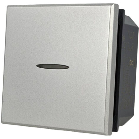 Pulsante Assiale 2M 1P 16A Silver Compatibile con Bticino Axolute
