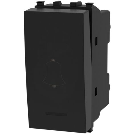 Pulsante Campanello 16A nero compatibile anche con Vimar Plana