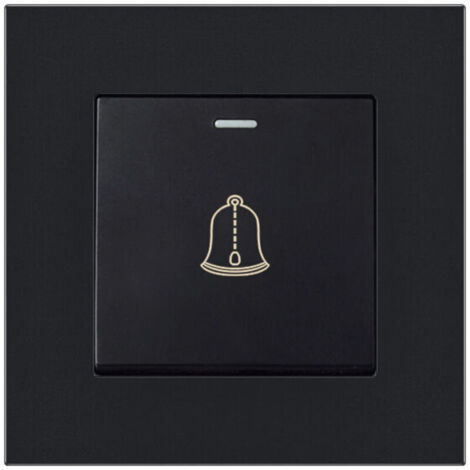 Pulsante campanello da esterno, interruttore 220-250 V con pannello in vetro temperato. Questo pulsante campanello impermeabile è wireless e misura 8,5 cm di diametro.