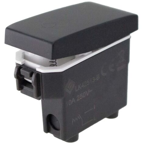 Pulsante Con Simbolo Campanello 1P 10A Colore Nero Compatibile Con Bticino Living e Vimar Plana