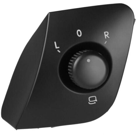 CYSLMUK Pulsante di regolazione dello specchietto retrovisore esterno laterale perla di ricambio per Ibiza 2009-2015 6J1959565 nero