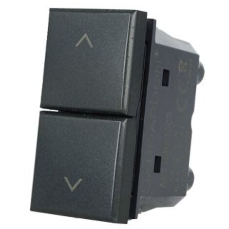 Pulsante Doppio Saliscendi 1P+1P Nero Compatibile Bticino Axolute SD21002