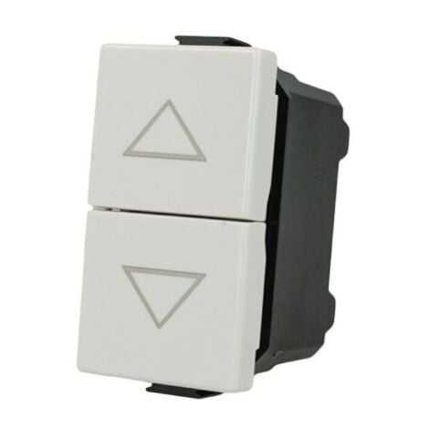 SANDASDON Pulsante Doppio Saliscendi Interbloccati per Tapparelle Serranda 1P+1P 16A Bianco Compatibile Bticino Matix SD61002-1