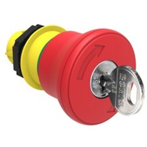 Pulsante Fungo 40Mm Rosso Sgancio A Chiave Iso13850 ( LOVATO cod. LPCB6844 )