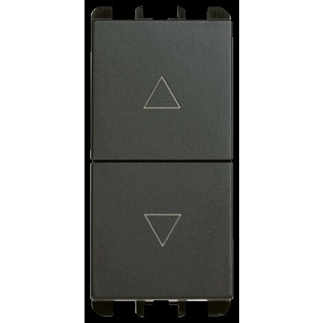 Pulsante interbloccato 1p no + 1p no 10a 1 modulo antracite urmet 10139